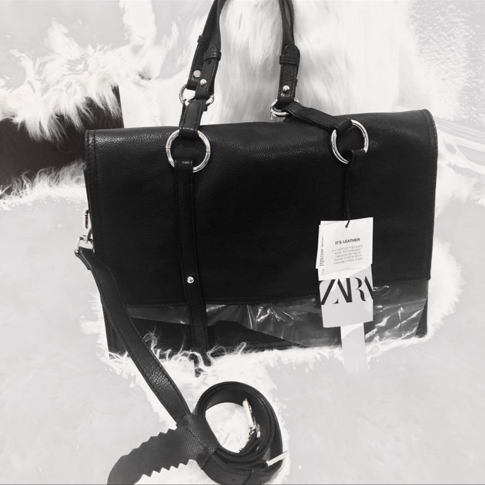 Zara real leather handbag